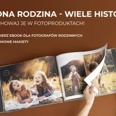 Otwarta fotoksiążka z uśmiechniętymi dziećmi, zachowaj wspomnienia w rozdzielczości full hd.