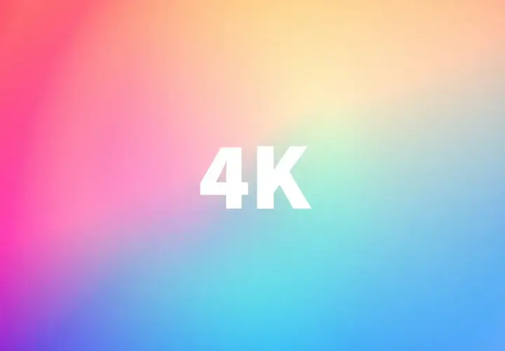 Tęczowe tło w **4k rozdzielczość** z białym napisem "4K".