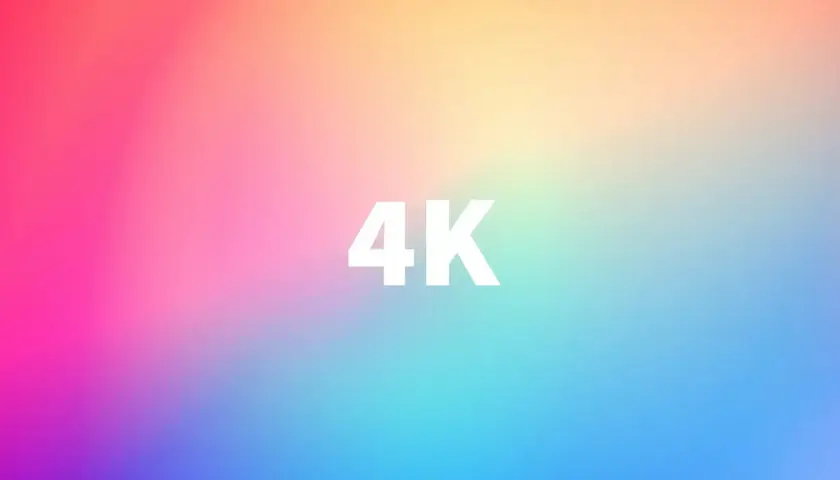 Tęczowe tło w **4k rozdzielczość** z białym napisem "4K".